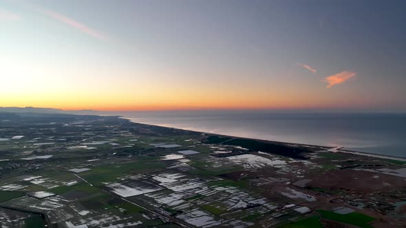 Sunrise Farm Texture 4 K Aerial View