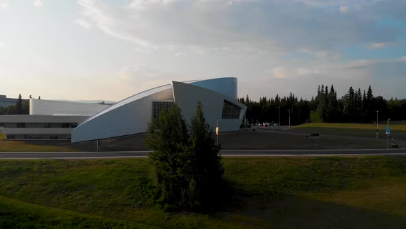 4K Drone Video of AK-Fairbanks-2022-University-Park Village along the Nenana River on the George Par