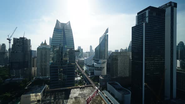 Beautiful building architecture around Bangkok city in Thailand