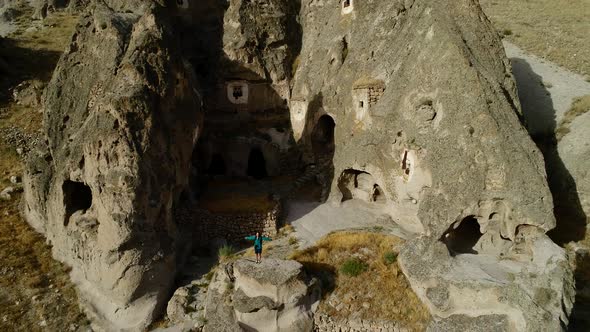 Happy Woman In Fairy Chimneys