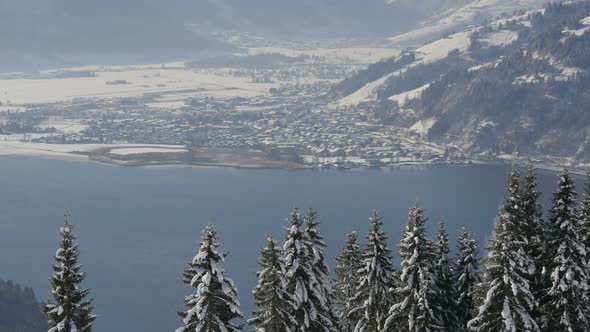 Zeller See at Zell am See during winter