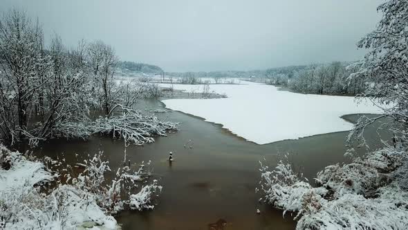 Winter River In The Village Of Verkhovye 02