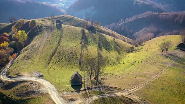 Autumn Countryside Mountain Landscape