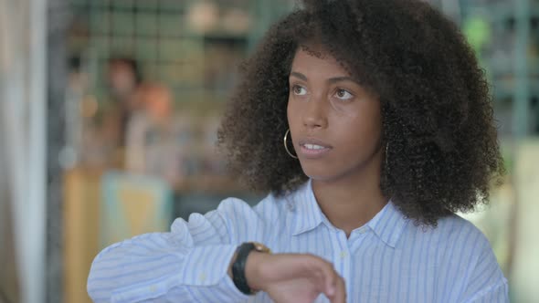 African Woman Looking at Watching, Waiting 