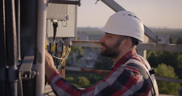 Engineer Working on 5g Antenna