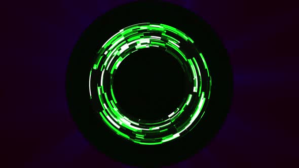 Fantasy Futuristic Colorful Digital Tech Glow Circle Background