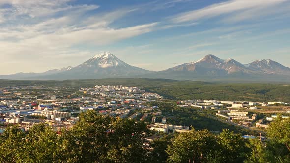 PetropavlovskKamchatsky City at Sunset