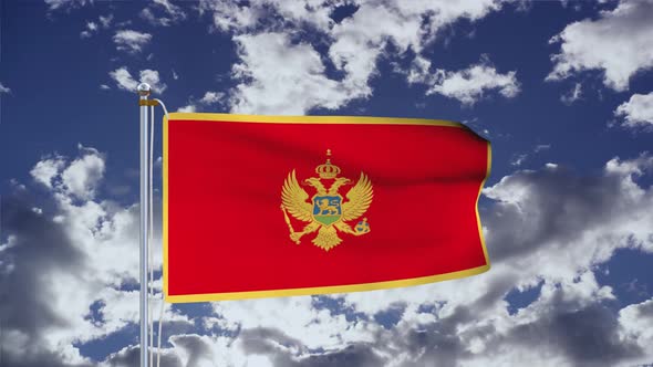 Montenegro Flag Waving 4k