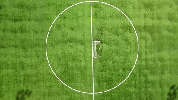 Aerial View of an Empty Soccer Field