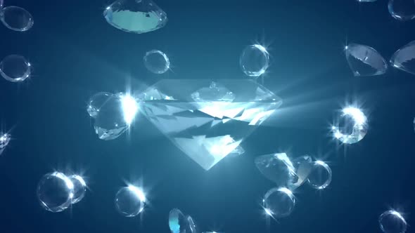 Blue Background  Motion Graphics Diamond Animated Back Ground