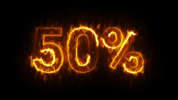 Flaming Sale Animated Banner 50 Percent