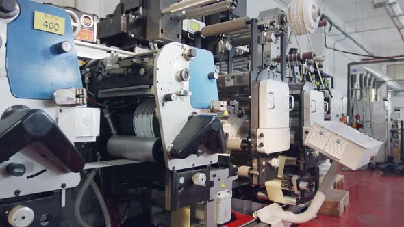 Large printing machine in a printing factory