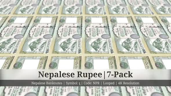 Nepalese Rupee | Nepal Currency - 7 Pack | 4K Resolution | Looped