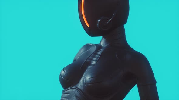 Fashion Model Wearing Leather Futuristic Suit alt