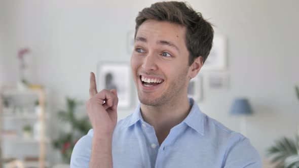 Portrait of Thinking Handsome Young Man Got New Idea