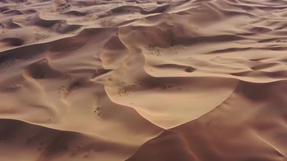 Aerial View of Sand Dunes in Gobi Desert Mongolia