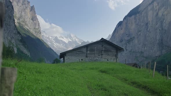 Panoramic View Of Lauterbrunnen Valley