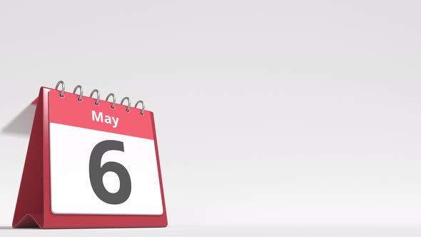 May 7 Date on the Flip Desk Calendar Page alt