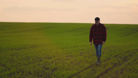 Walk on the Field in Slow Motion After Work