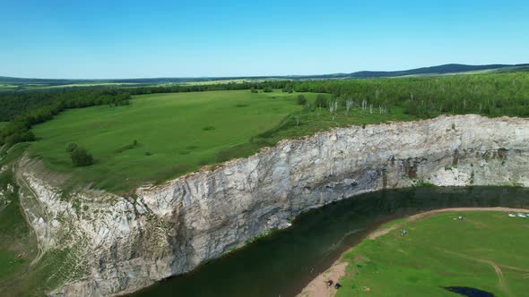 White rocks above the river