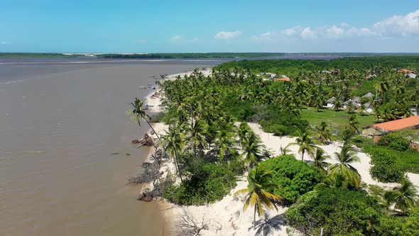 Brazilian landmark rainwater lakes and sand dunes. Lencois Maranhenses Brazil.