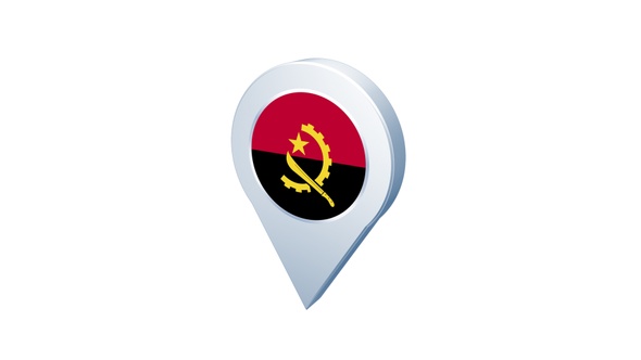 Angola Flag Pin Icon