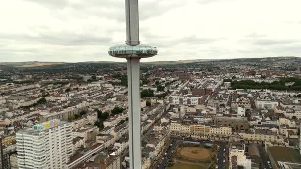 Aerial Drone Video British Airways I360 Brighton Beach Uk