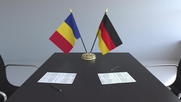 Flags of Romania and Germany