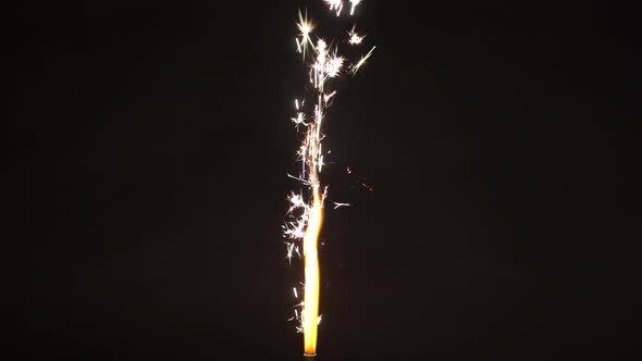 Fountain Firework Burning Over Black Background 3