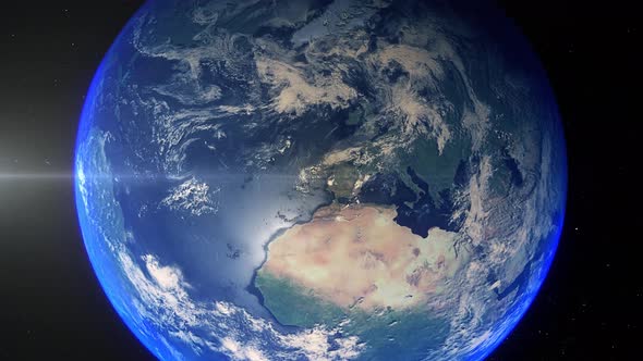 Realistic Earth Zoom Out Clouds Europe Portugal Lisbon