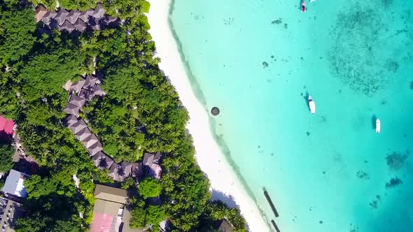 Aerial view scenery of coast beach by ocean with sand background