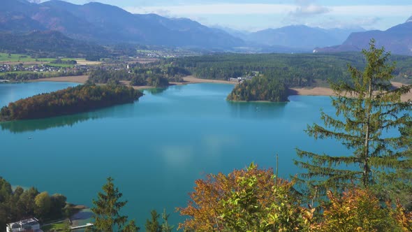 Autumn View Of Austrian Lake Faakersee 4