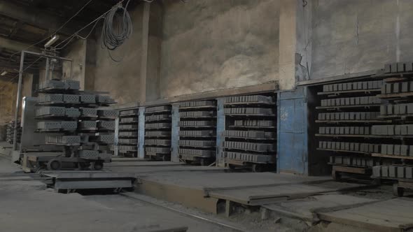 Refractory bricks inside a factory