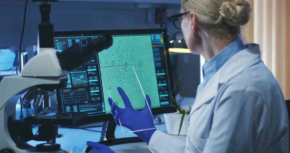 Scientist Using Transparent Display Screen alt