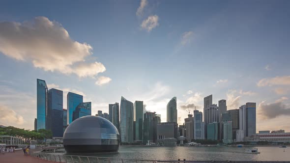 City Skyline and Skyscrapers at Marina Bay downtown in Singapore.