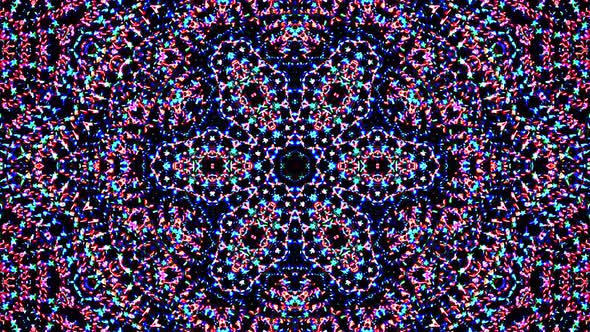 Abstract Kaleidoscope pattern with full colors. Magic mandala. 4k