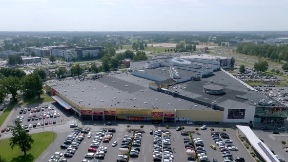 Aerial View of the Shopping Center SPICE in Riga Latvia