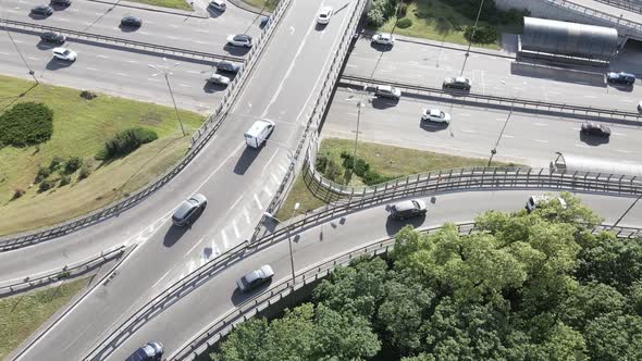 Kyiv. Ukraine: Road Junction. Aerial View