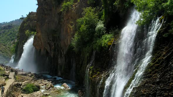 Natural Real Spring Waterfall