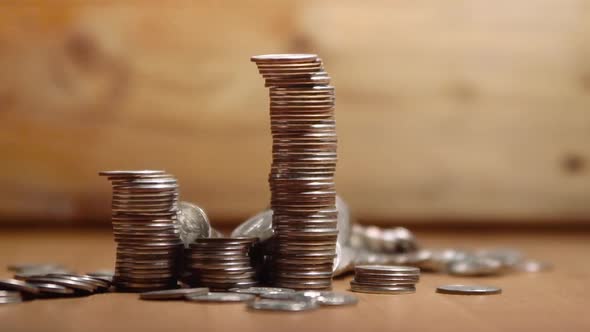 iron money background pillars of coins