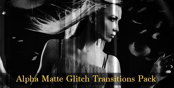 Glitch Transitions Pack - Alpha Matte alt