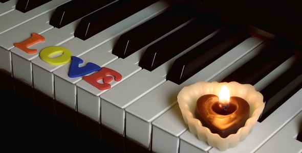 Love on Piano Keys and Candle Light 2