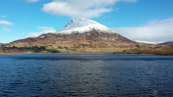 Aerial View of Mount Errigal, the Highest Mountain in Donegal - Ireland