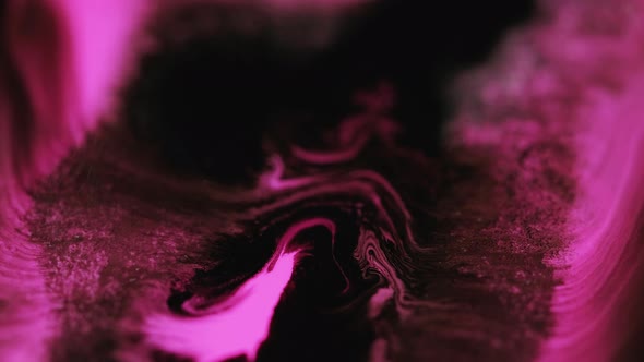 Color Fluid Mix Ink Water Flow Neon Pink Black