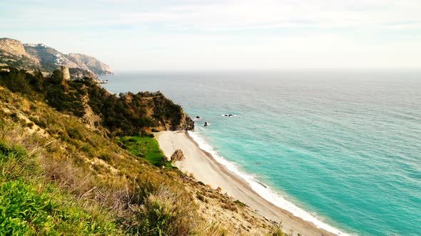 Spanish Coast With Pine Tower, Andalusia