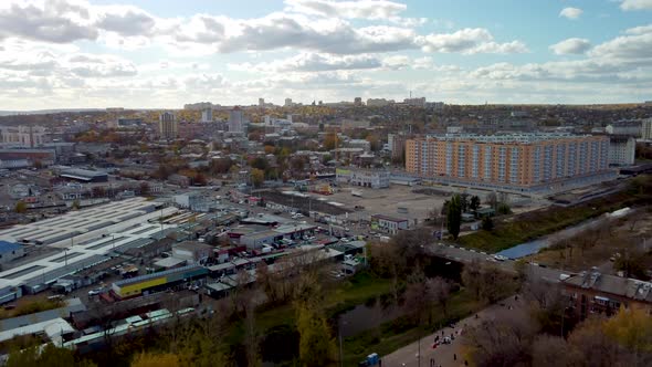 Central Market, city streets in Kharkiv, Ukraine