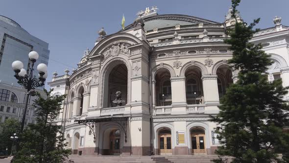 Kyiv. Ukraine: National Opera of Ukraine. Aerial View, Flat, Gray