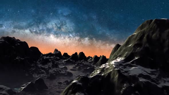 Cosmic Landscape On The Background Of The Milky Way alt