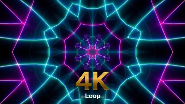 Fast Blink Cyber Neon Line Background Loop 4K 03