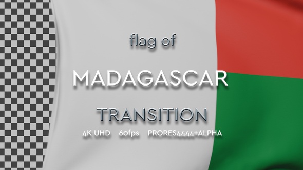 Flag of Madagascar transition | UHD | 60fps